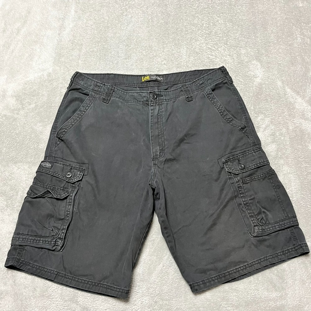Lee Shorts‎ Mens 38 Black Cargo Straight 11" Inseam Outdoor Twill